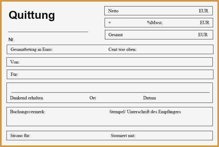 Rechnung Quittung Vorlage Elegant 5 Quittung Vorlage Excel