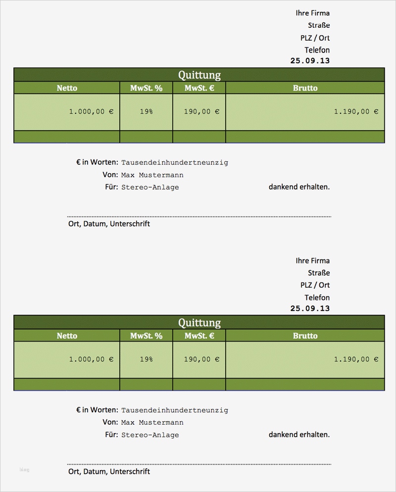 Rechnung Quittung Vorlage Wunderbar Rechnung