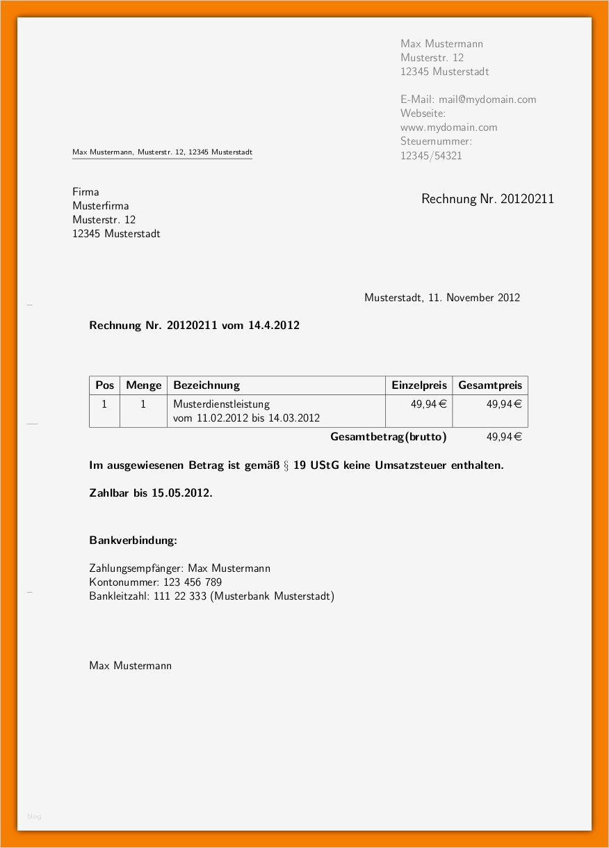 Rechnung Schreiben Vorlage Gut 8 Rechnung Schreiben Vorlage