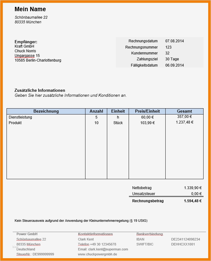 Rechnung Schreiben Vorlage Kostenlos Word Schön 14 Rechnung Schreiben Kleingewerbe