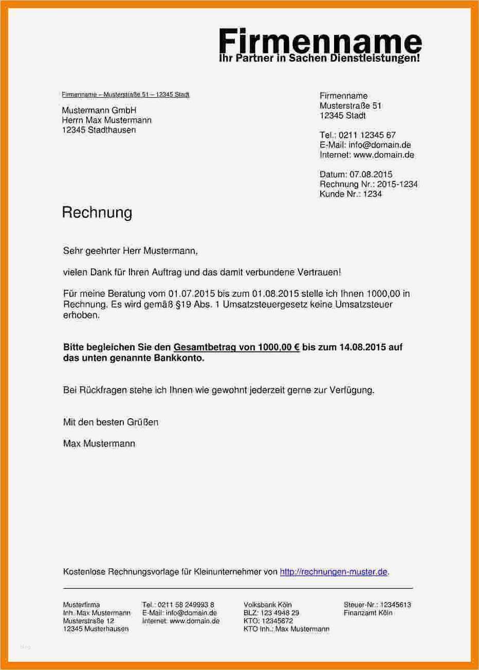 Rechnung Stellen Als Privatperson Vorlage Angenehm 8 Rechnung Stellen