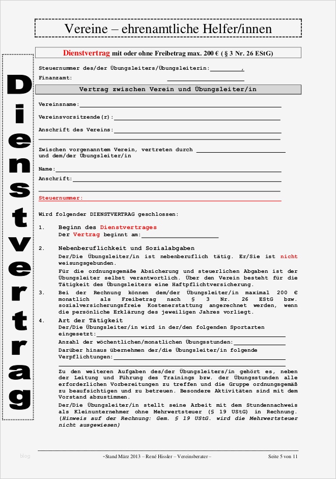 Rechnung übungsleiterpauschale Vorlage Best Of Entlohnung Ehrenamtlicher Mitarbeiter Vertragsvorlagen