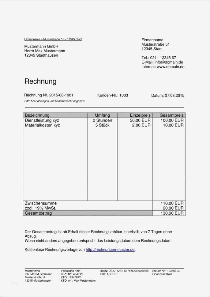 Rechnungsformular Vorlage Einzigartig Rechnungsformular Vorlage Line Rechnun Rechnungsformular