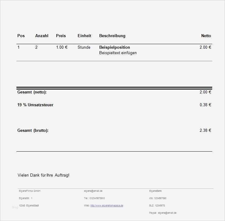 Rechnungsformular Vorlage Schönste Rechnungsformular › Rechnungsvorlage