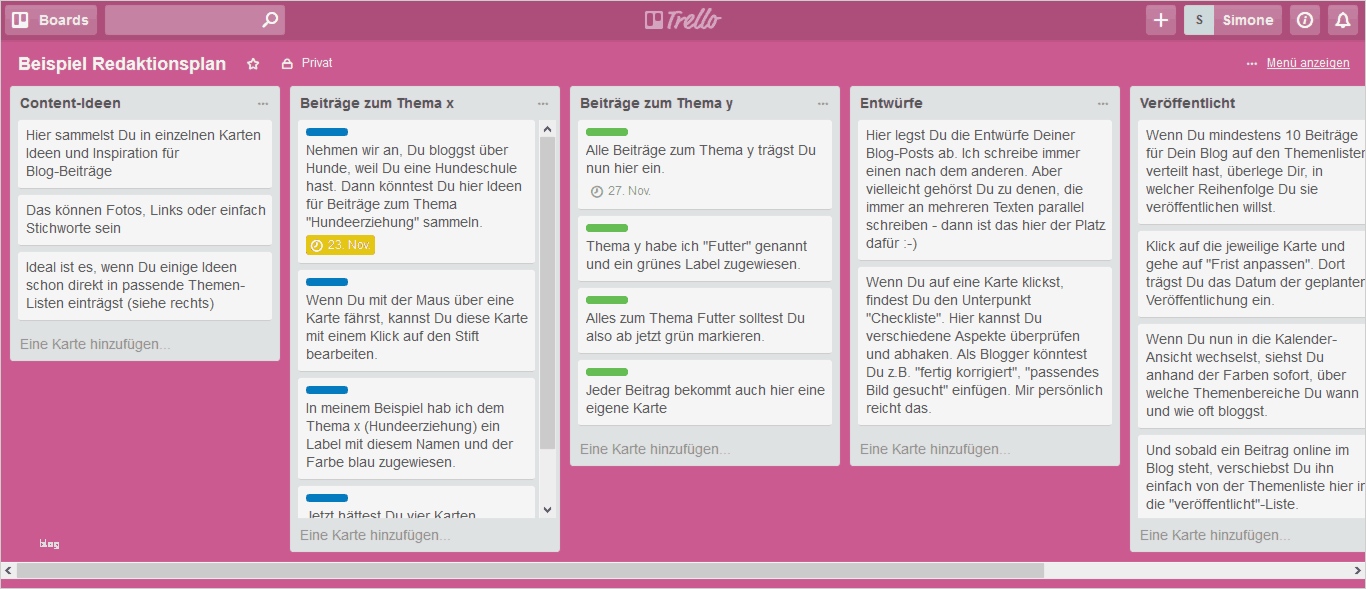 Redaktionsplan social Media Vorlage Best Of so Kann Dein Redaktionsplan Mit Trello Aussehen Mit