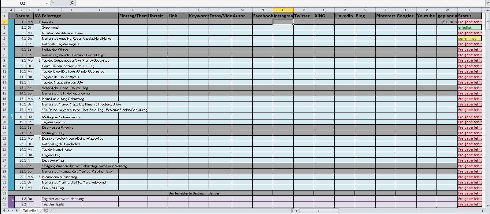 Redaktionsplan social Media Vorlage Wunderbar Redaktionsplan social Media 2018 – Download Excel Template