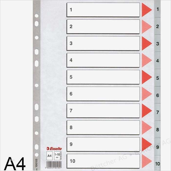 Esselte A4 1 10 Kunststoff Register Böttcher AG