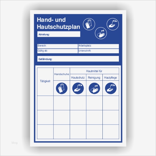 Reinigungsplan Büro Vorlage Best Of Hand Und Hautschutzplan Zur Individuellen Beschriftung