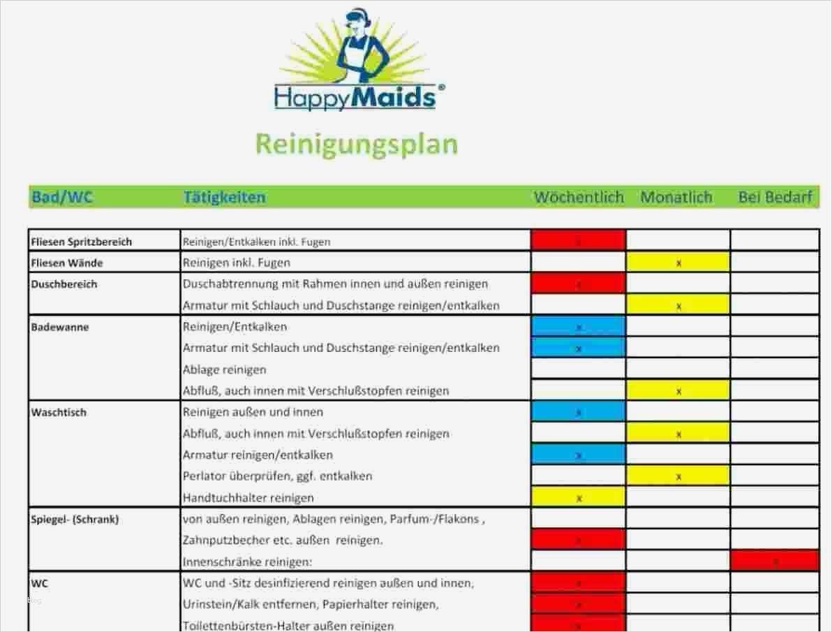 Reinigungsplan Büro Vorlage Beste Reinigungsplan Küche
