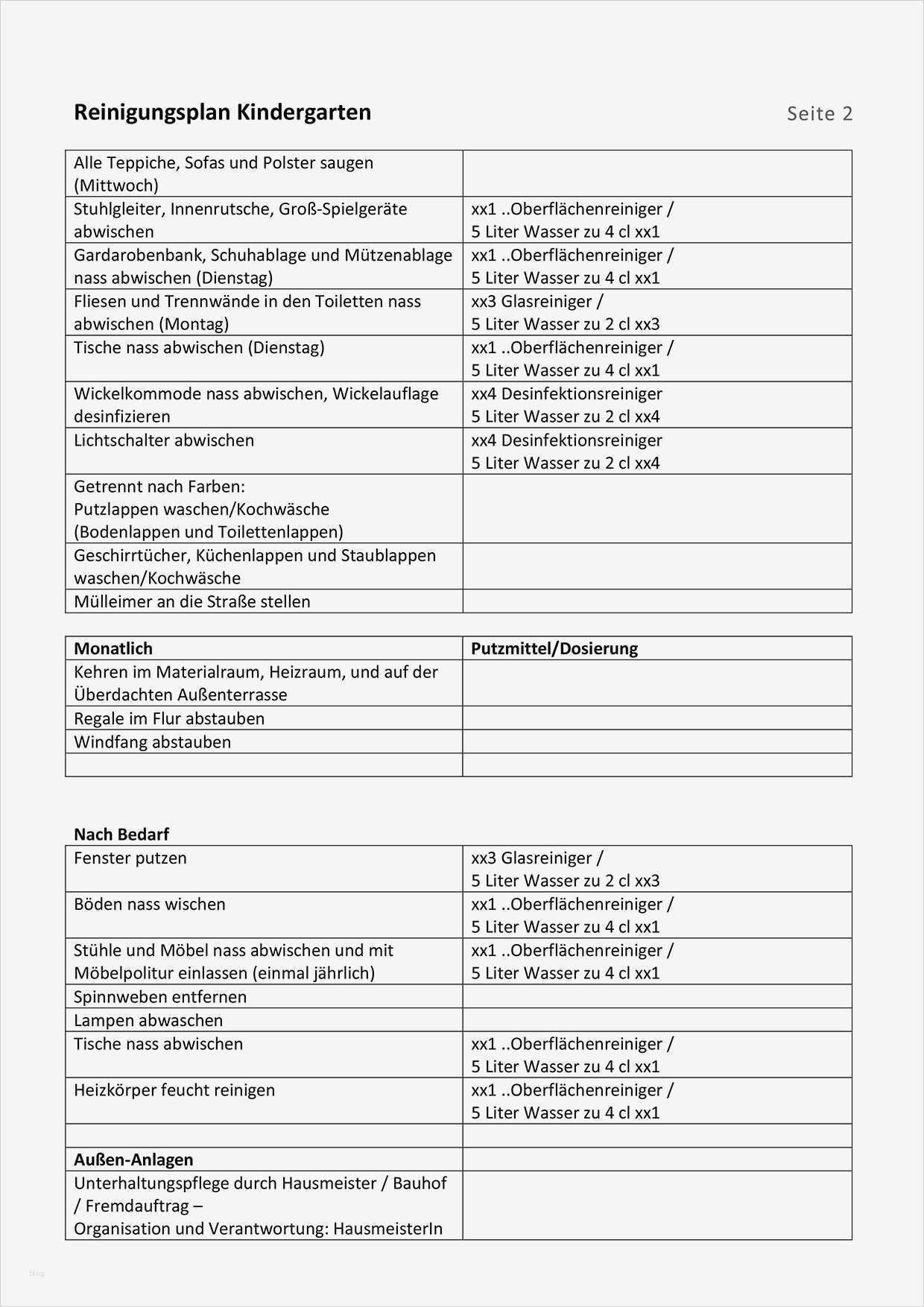 Reinigungsplan Büro Vorlage Genial Großzügig Reinigungsplan Vorlage Galerie Bilder Für Das
