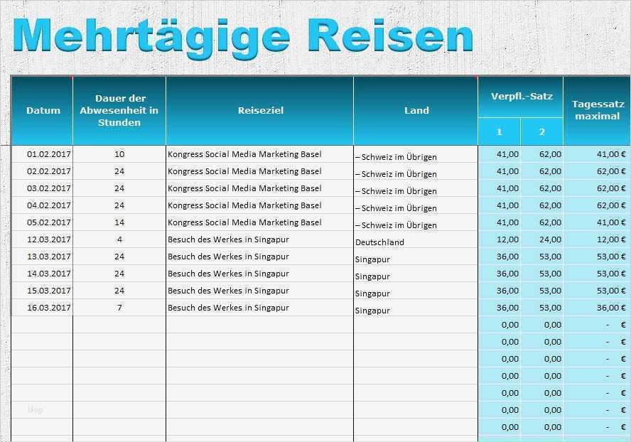 Reisekostenabrechnung Vorlage 2017 Bewundernswert Excel Rechner Reisekosten – Fibu Academy