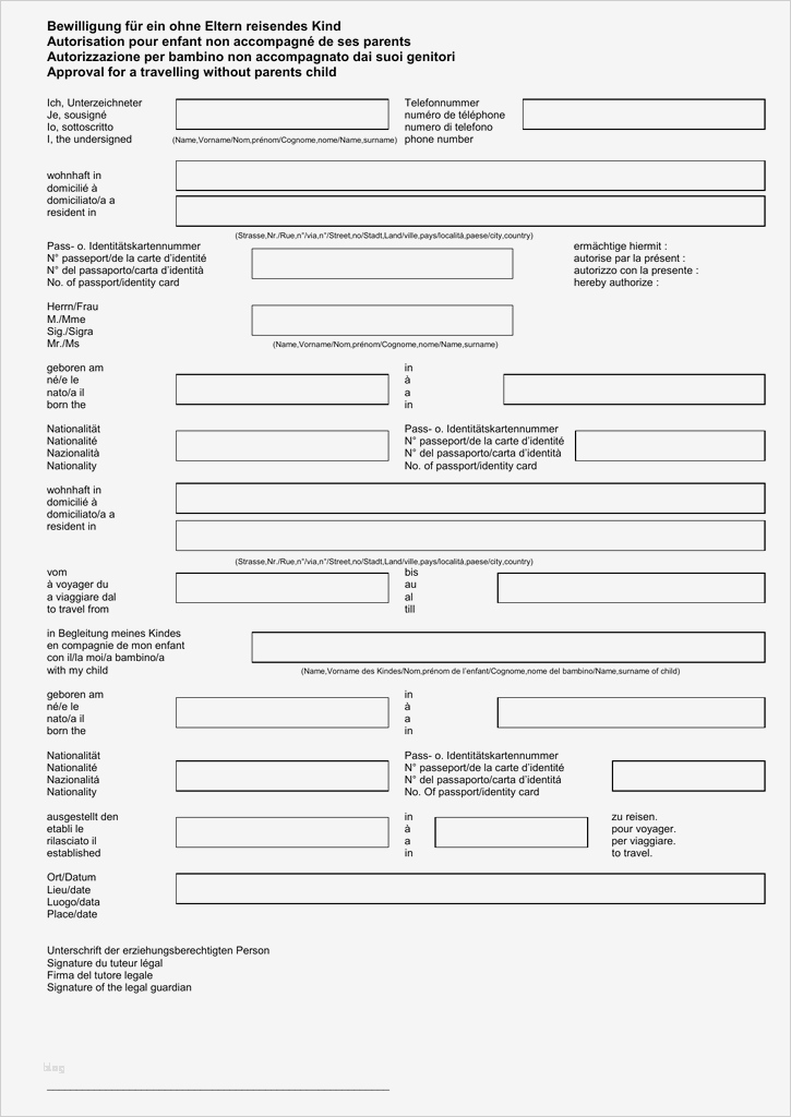 Reisevollmacht Vorlage Schönste Schön Kind Reiseeinverständniserklärung Ideen Bilder