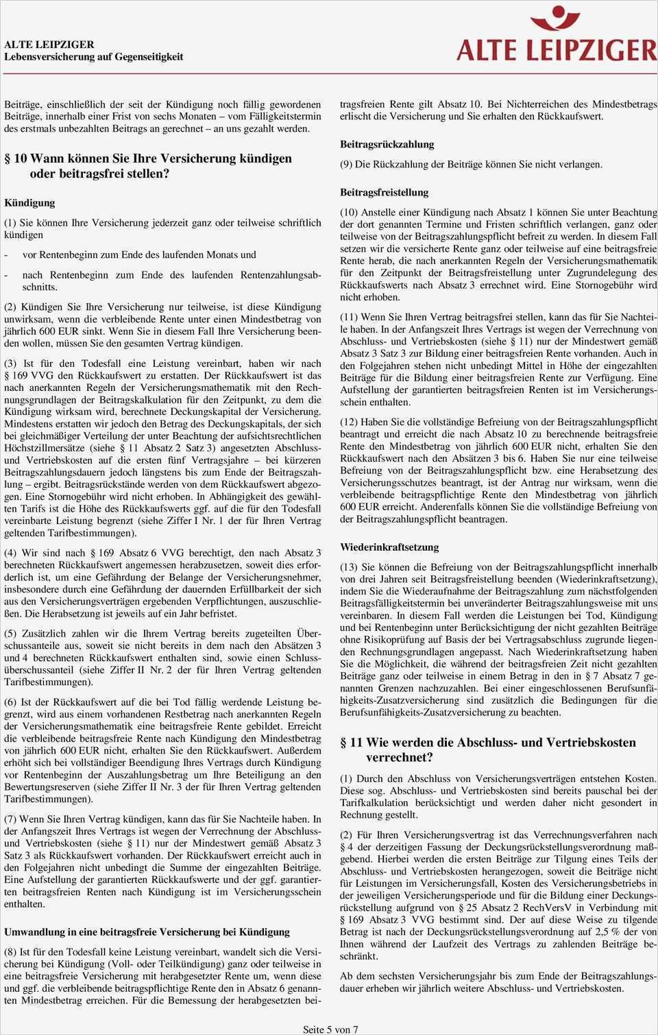 Rentenversicherung Kündigen Vorlage Großartig Allgemeine Bedingungen Für Rentenversicherung Pdf