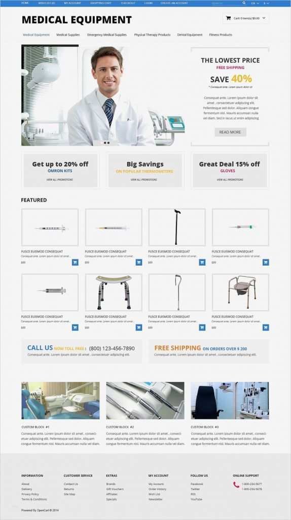 Responsive Vorlagen Einzigartig Opencart Vorlage Für Medizinische Geräte