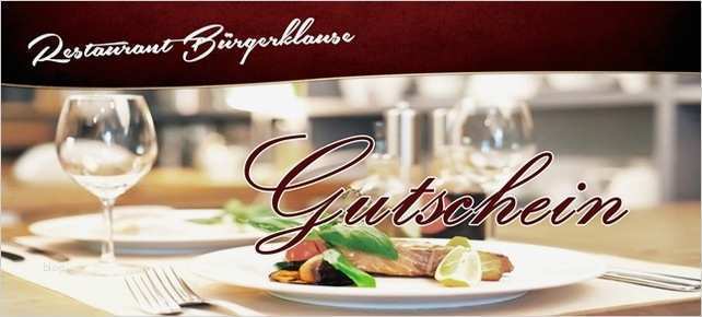 Restaurant Gutschein Vorlage Beste Service BÜrgerklause