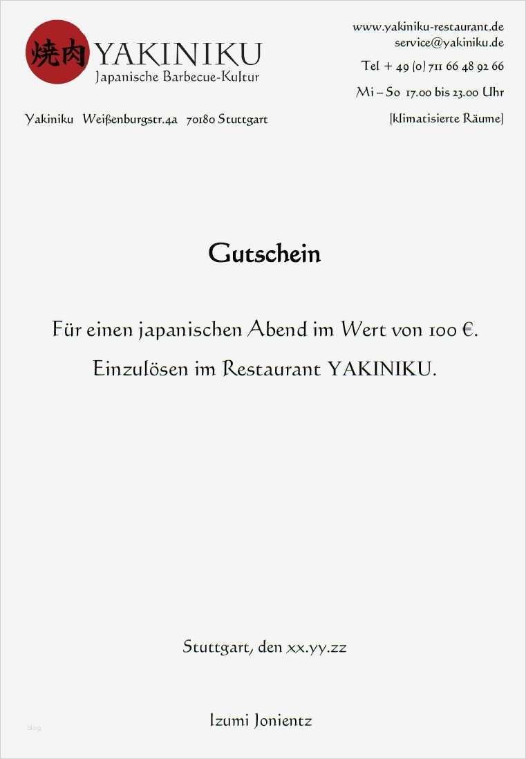 Restaurant Gutschein Vorlage Schön Restaurant Gutschein Stuttgart › Yakiniku Restaurant