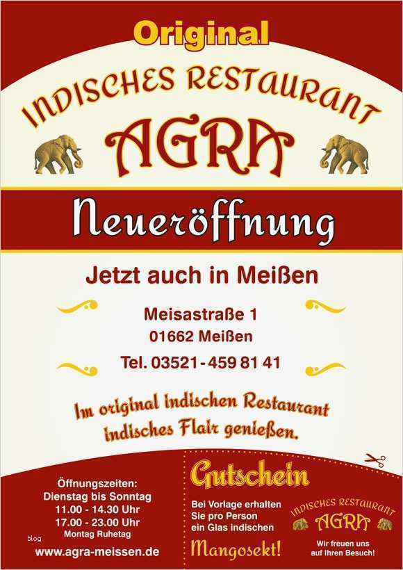 Restaurant Gutschein Vorlage Wunderbar Agra Neueröffnung Gutschein Indisches Restaurant Agra