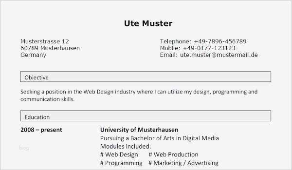 Resume Vorlage Englisch Hübsch Lebenslauf Auf Englisch Inkl Muster