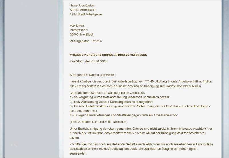 Richtig Kündigen Als Arbeitnehmer Vorlage Großartig Gratis Vorlagen & Tipps Zum Arbeitsvertrag Kündigen