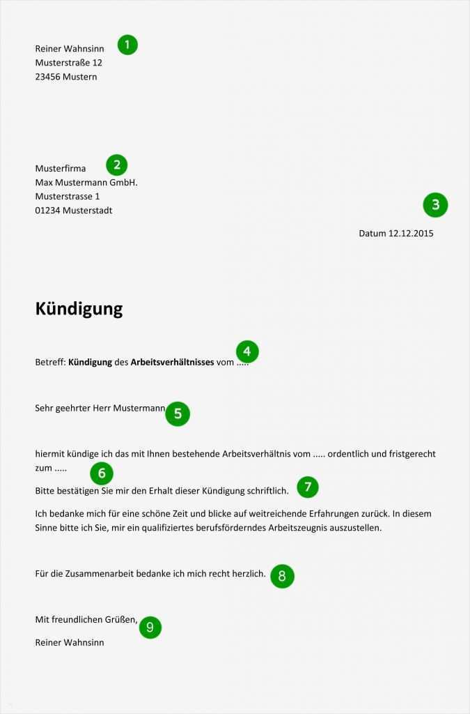 Richtig Kündigen Als Arbeitnehmer Vorlage Gut Kostenloses ...
