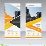 Roll Up Design Vorlagen Süß orange Yellow Business Roll Up Banner Flat Design Template