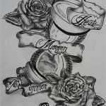 Rose Zeichnung Vorlage Neu Bild Tattoovorlagen Sanduhr Rose Fahne Von Dibeluxe