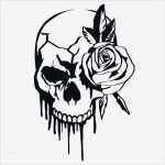 Rose Zeichnung Vorlage Schön totenkopf Rose Wandtattoo