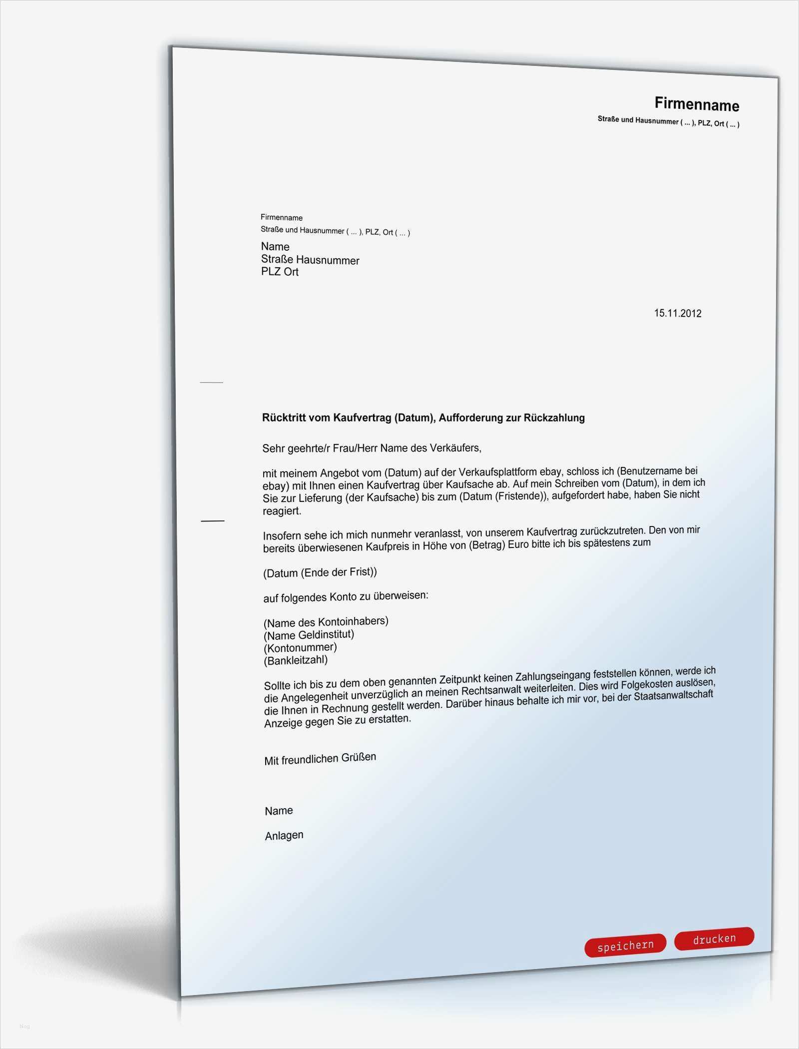 Rücktritt Betriebsratsmitglied Vorlage Angenehm Rücktrittserklärung Aufforderung Kaufpreisrückzahlung