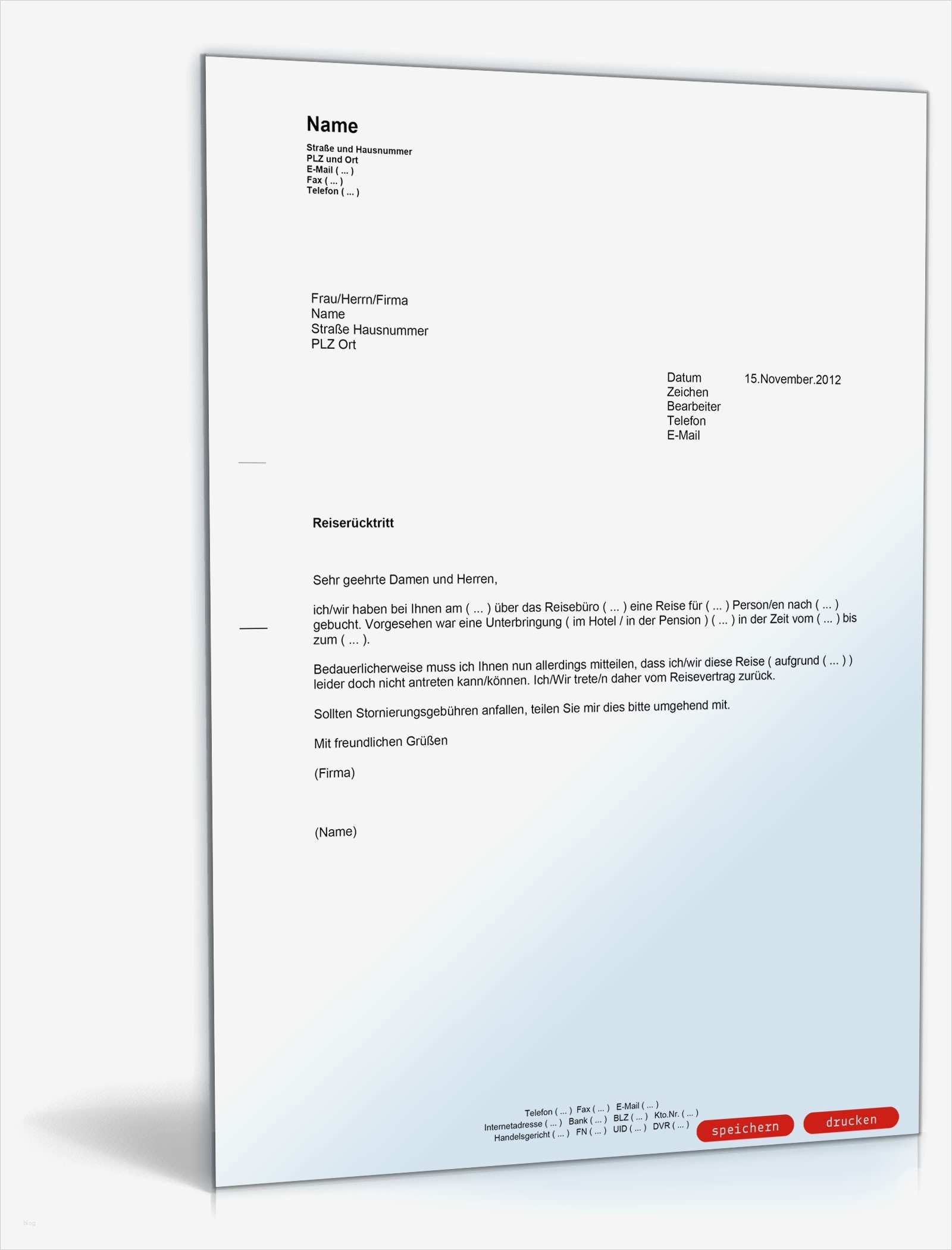 Rücktritt Betriebsratsmitglied Vorlage Hübsch Reiserücktritterklärung Unversichert Muster Vorlage