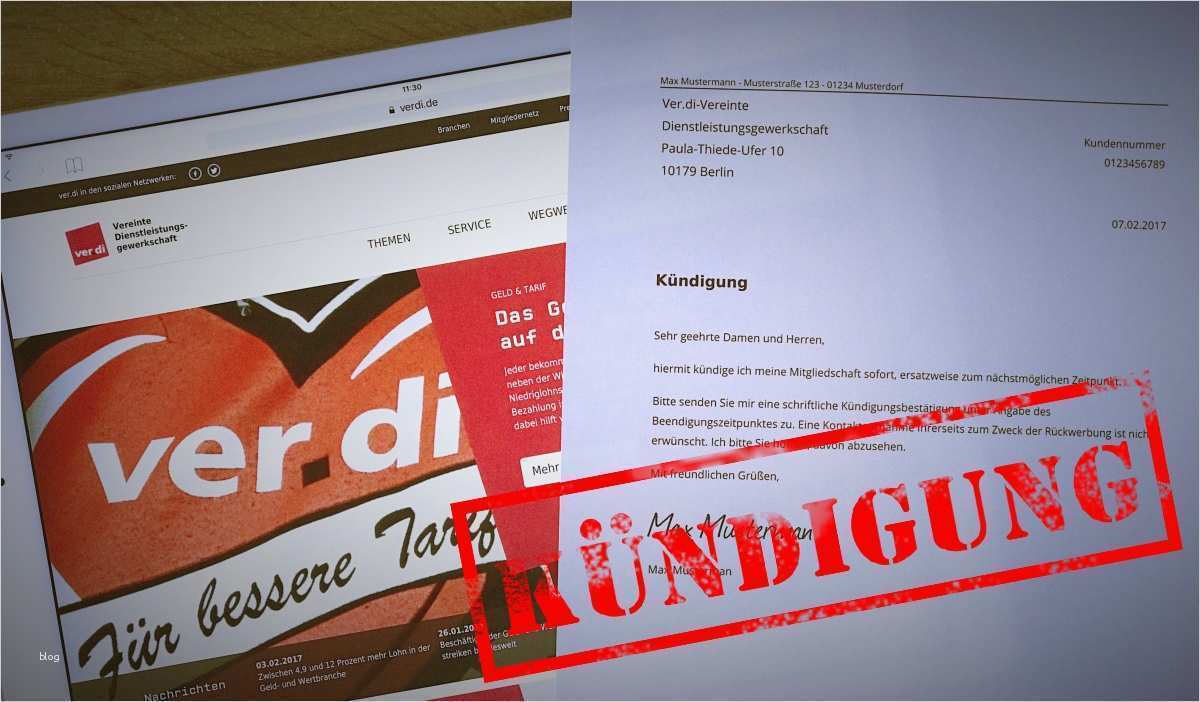 Rürup Rente Beitragsfrei Stellen Vorlage Einzigartig Verdi Kündigung Online Per Fax Oder Einschreiben