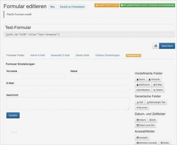 Formular Plugins für WordPress 8 Lösungen kurz