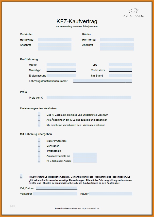 Schadensmeldung Vorlage Neu 11 Kaufvertrag Auto Muster