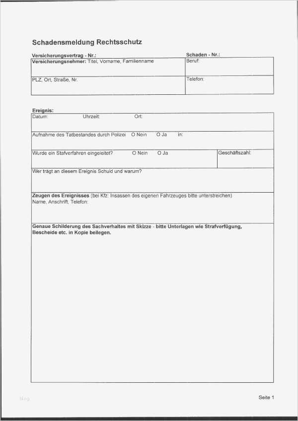 Schadensmeldung Vorlage Wunderbar Vorlage Schadensmeldung Derbetreuer formulare