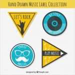 Schallplatten Label Vorlage Bewundernswert Packung Mit Vier Retro Festival Aufkleber Musik