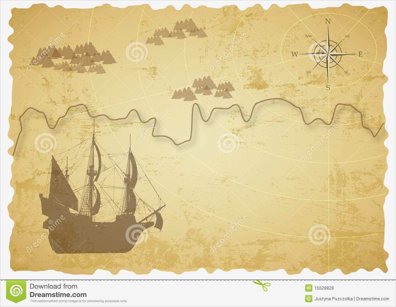 Schatzkarte Vorlage Bewundernswert Alte Schatzkarte Vektor Abbildung Bild Von Antike