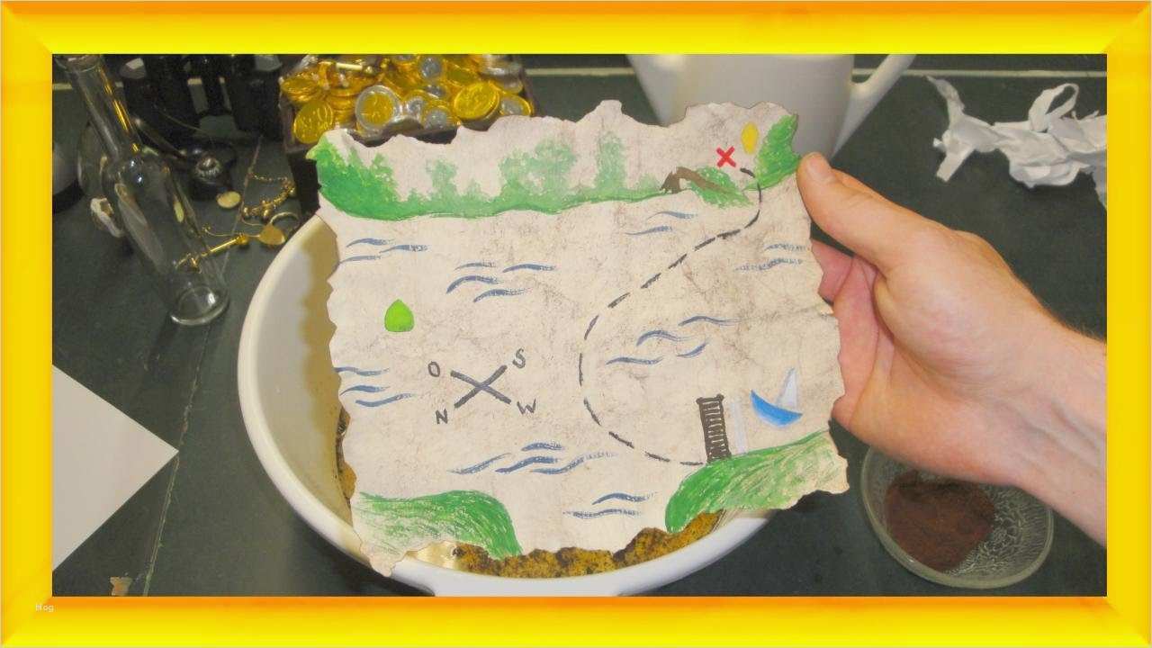 Schatzkiste Basteln Vorlage Süß Alte Schatzkarte Basteln Mit Feuer Wasser Und Sand