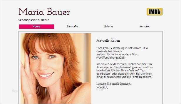 Schauspieler Vita Vorlage Cool HTML Homepage Vorlagen Für Kreative Künste