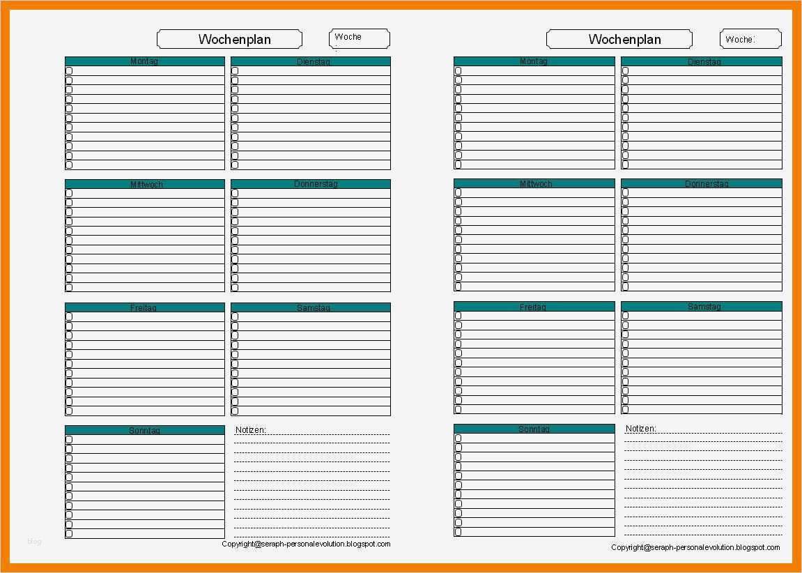 Schichtbuch Vorlage Excel Inspiration 9 Wochenplan Ausdrucken