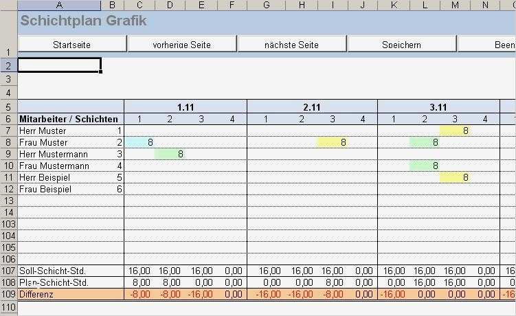 Schichtplan Excel Vorlage Erstaunlich Excel tool Rs Dienstplanung