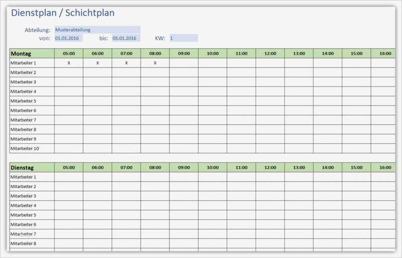 Schichtplan Excel Vorlage Kostenlos Fabelhaft Schichtplaner Download