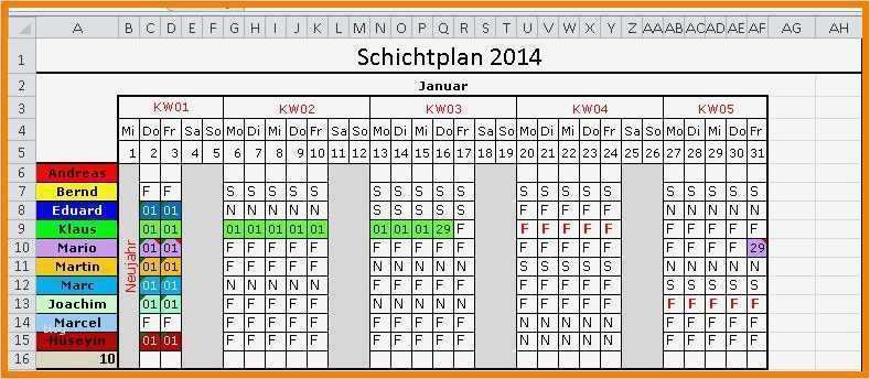Schichtplan Excel Vorlage Kostenlos Süß Wunderbar Excel Schichtplan Vorlage Galerie