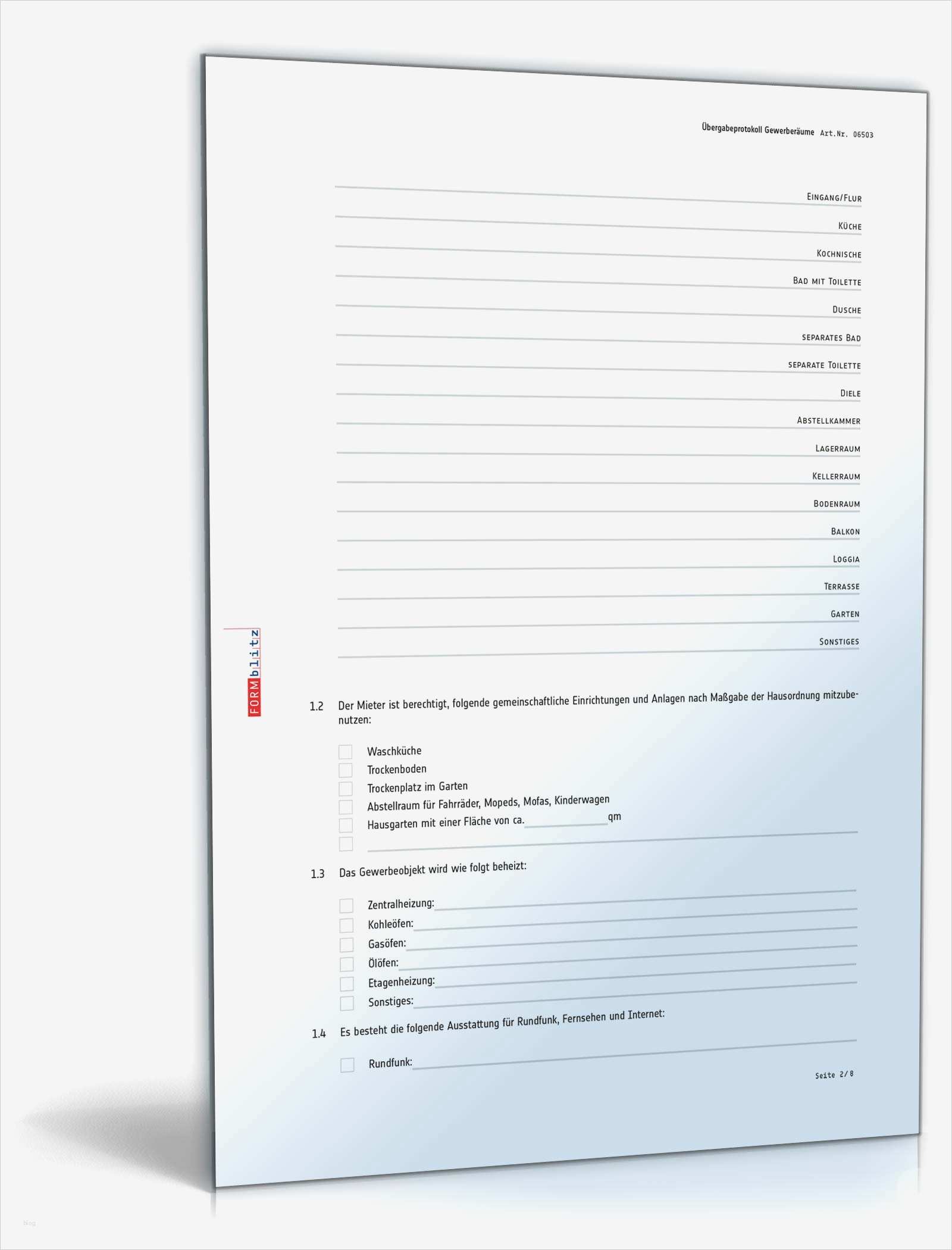 Schlüsselübergabe Vorlage Elegant Übergabeprotokoll Gewerberäume