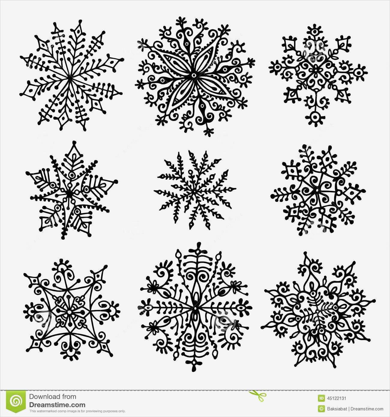 Schneeflocken Vorlagen Zum Ausschneiden Gut Hand Gezeichnete Schneeflocken Vektor Abbildung Bild