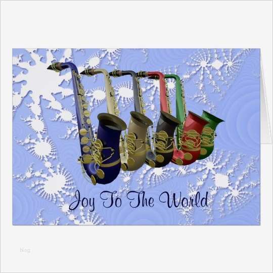 Bunte Saxophon Schnee Flocken Weihnachtskarte Karte