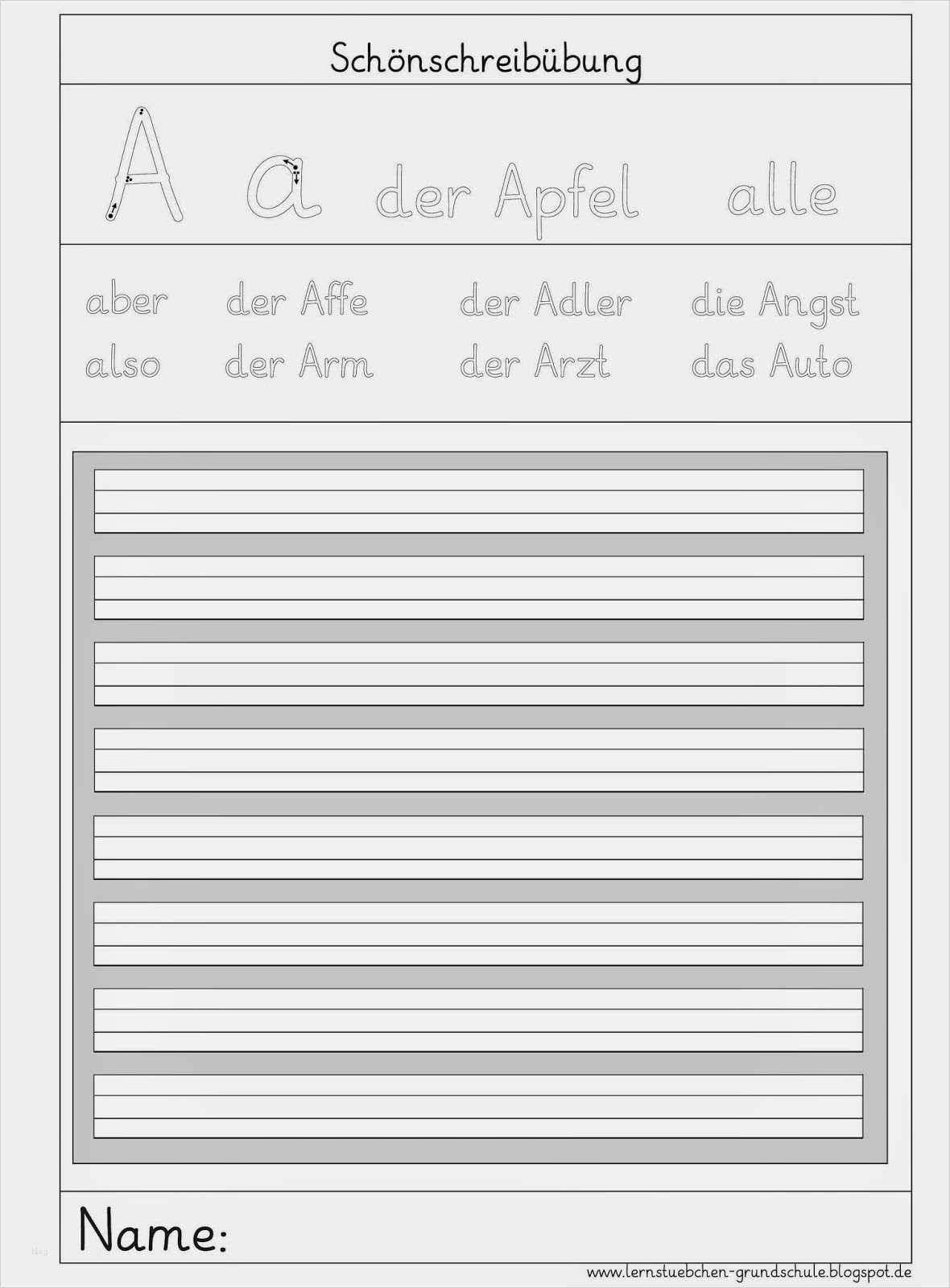 Schön Schreiben Vorlage Cool Lernstübchen Schönschreibblätter