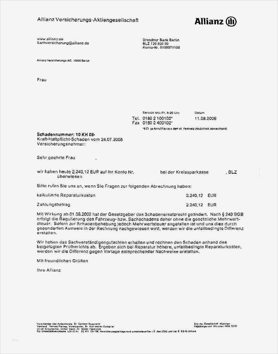 Schreiben Versicherung Schadensregulierung Vorlage Schön Anschreiben Versicherung Schadensregulierung