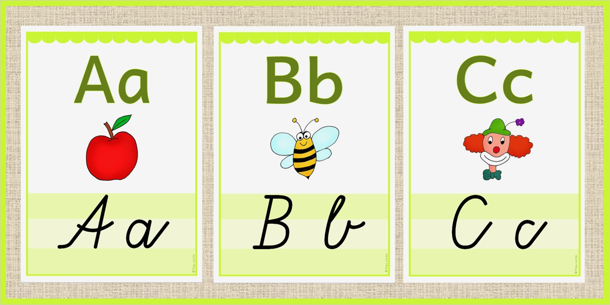 Schreibschrift Abc Vorlage Cool Frau Locke Abc Und Schreibschrift Buchstaben Aushang