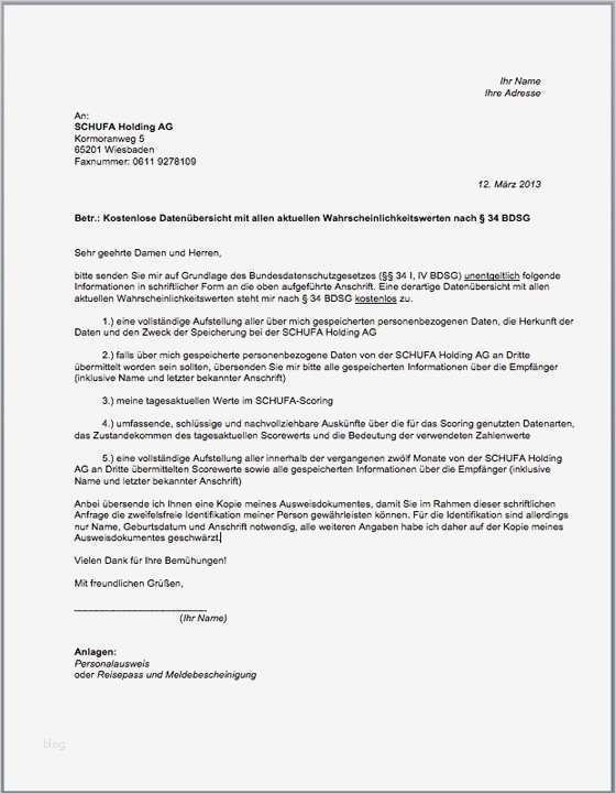 Schufa Auskunft Vorlage Großartig Schufa Selbstauskunft Muster & formular