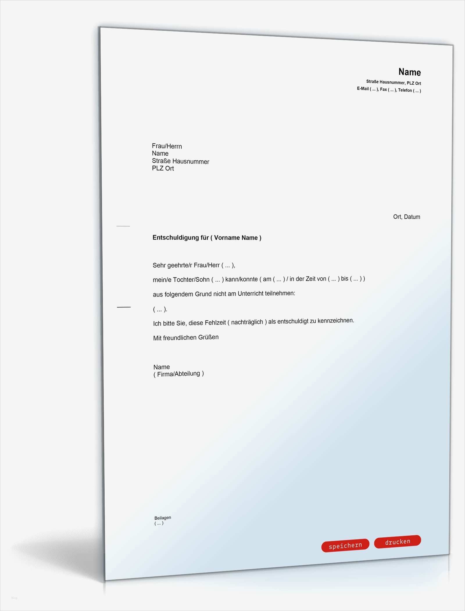 Schule Entschuldigung Vorlage Wunderbar Entschuldigung Für Schule Muster Vorlage Zum Download