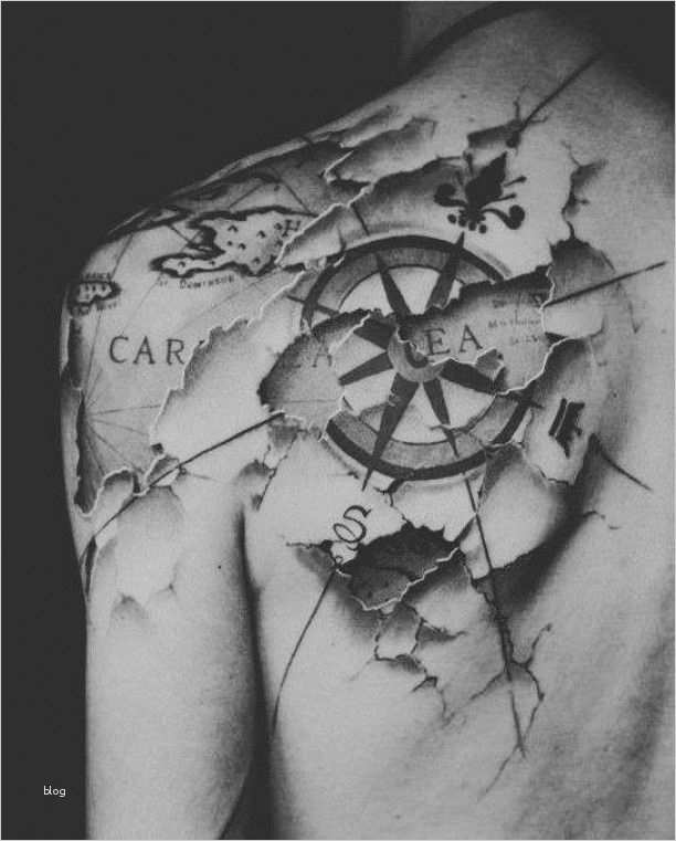 Schulter Tattoos Vorlagen Neu Schulter Tattoo Karte Mit Kompass Tattoos